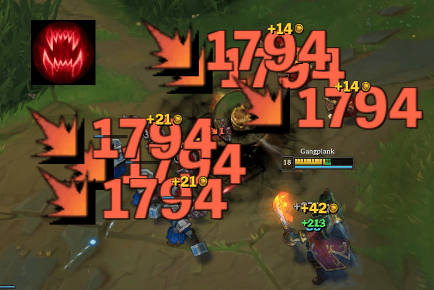 Omnivamp healing off of massive damage in League of Legends