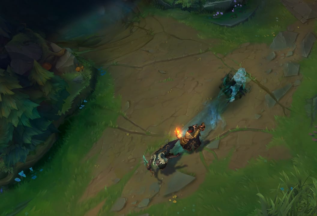 Pyke E ability causes a shadown to stun enemies as it rushes towards him