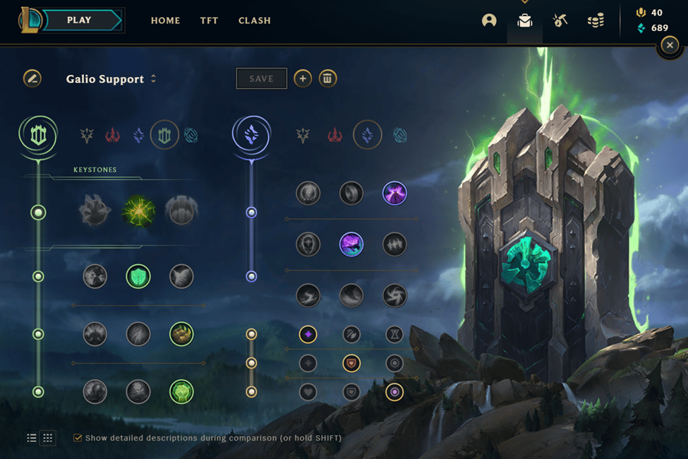 Support Runes for Galio